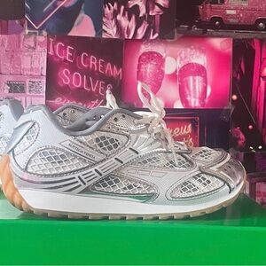 Bottega Veneta Silver Mesh Sneakers